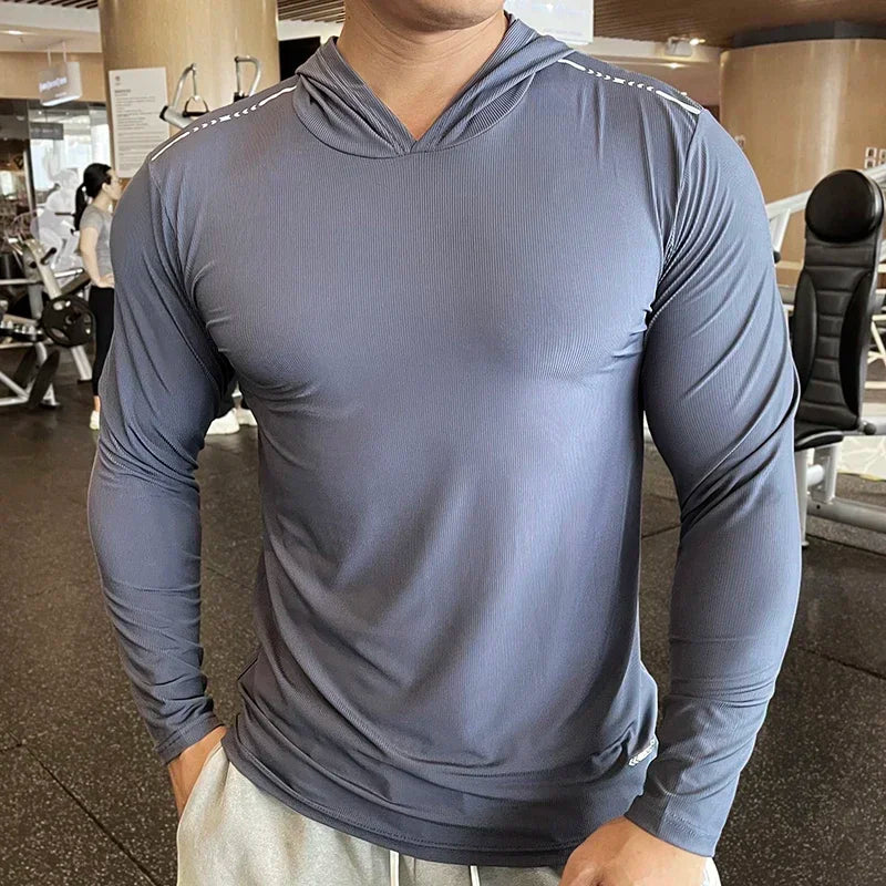 FlexFit Hooded Gym Tee - Long Sleeve