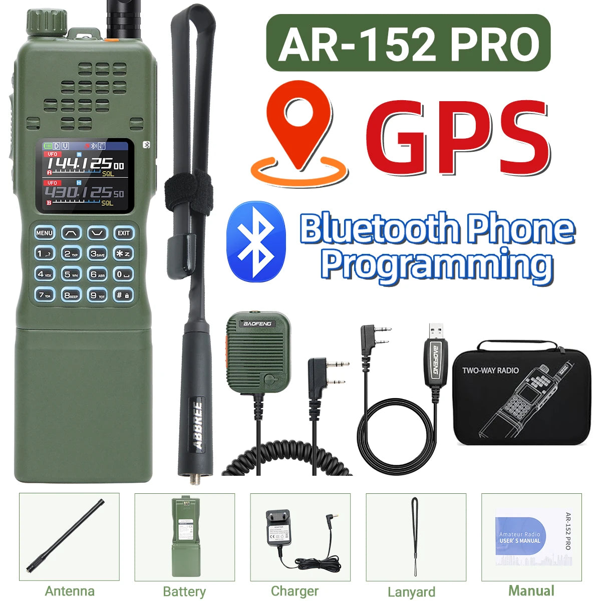 BAOFENG AR-152 PRO 10W GPS Bluetooth Programming
