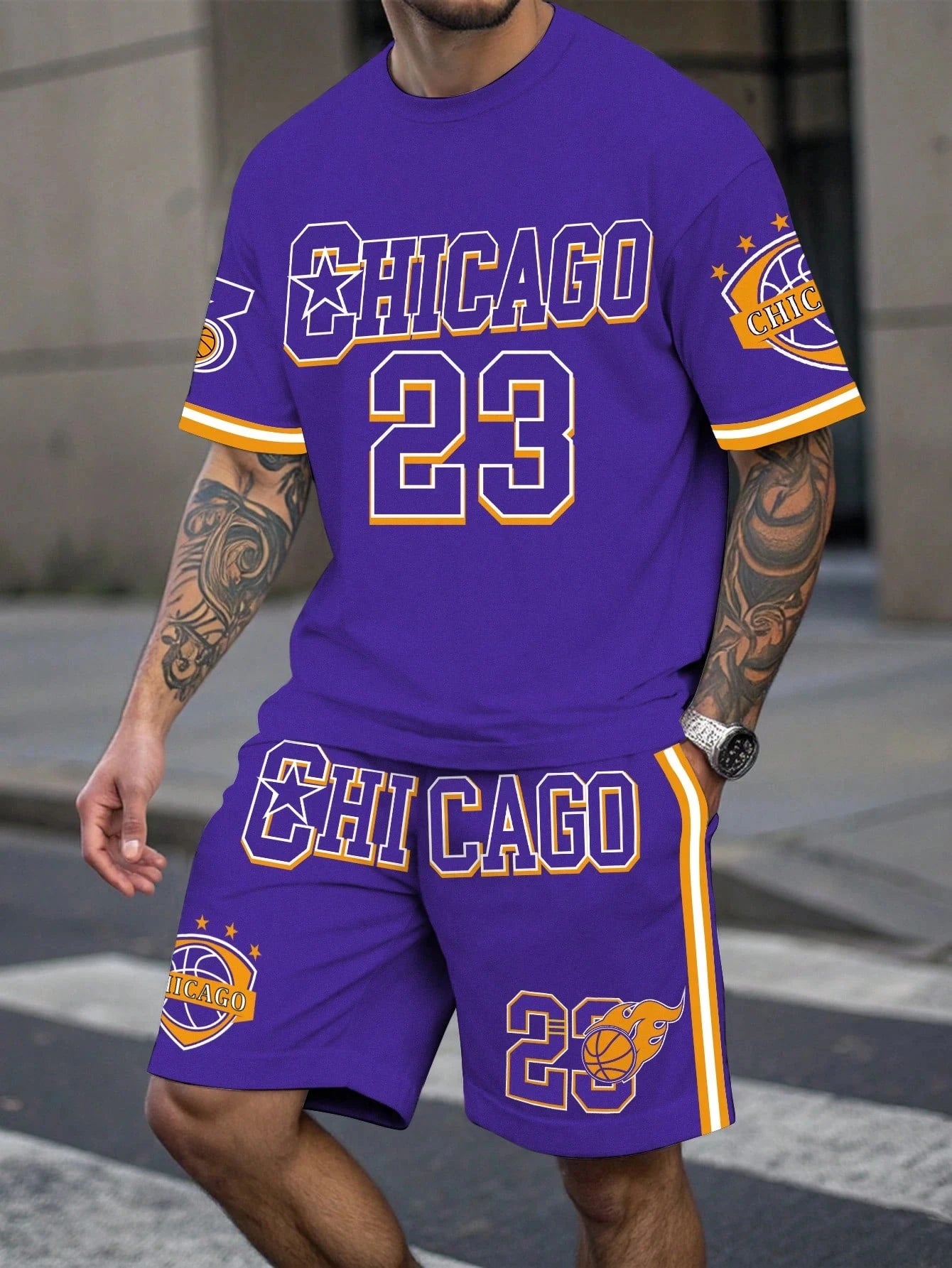 Plus Size Men's Basketball Sports Set - Breathable 2-Piece