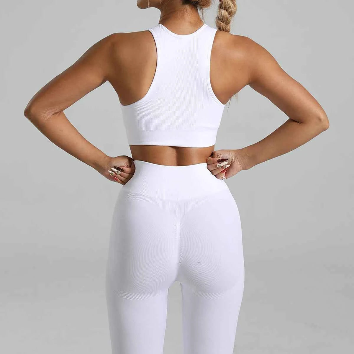 Seamless Ribbed High Waisted Yoga Set