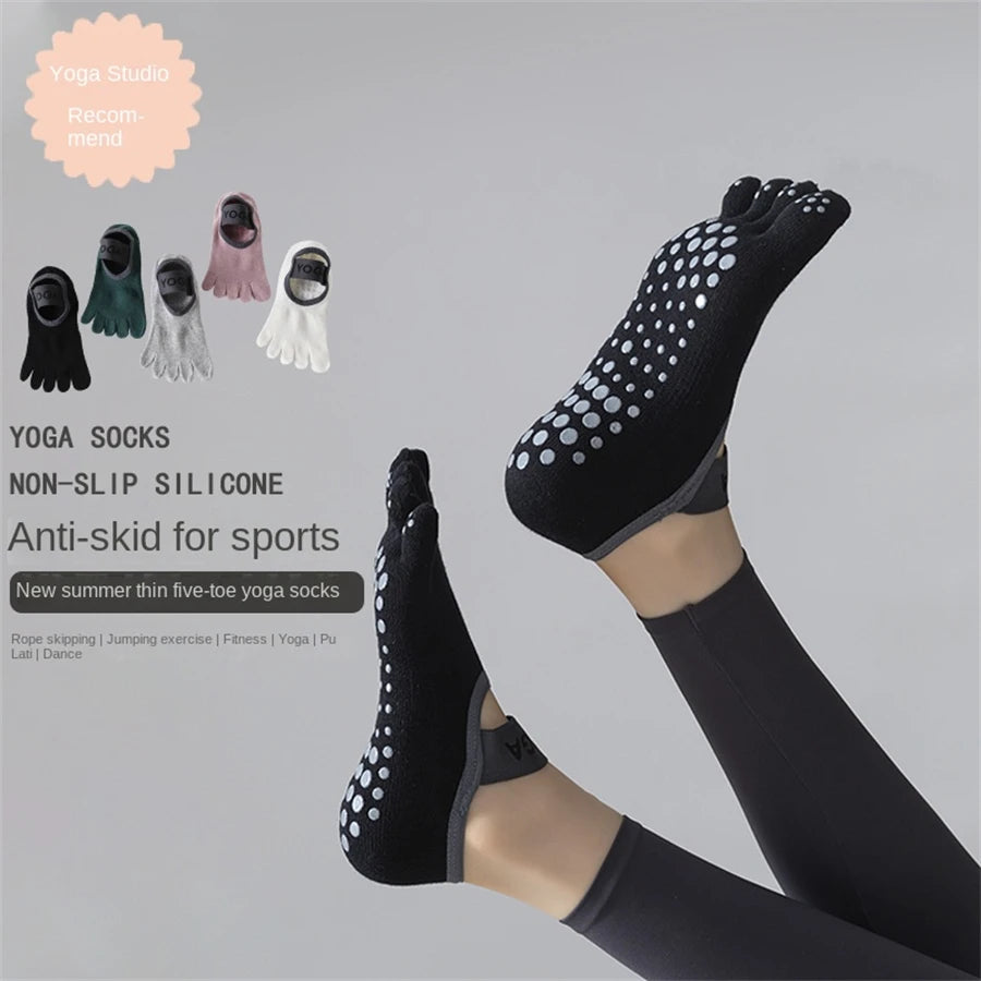 Women's five finger socks, professional anti slip yoga socks