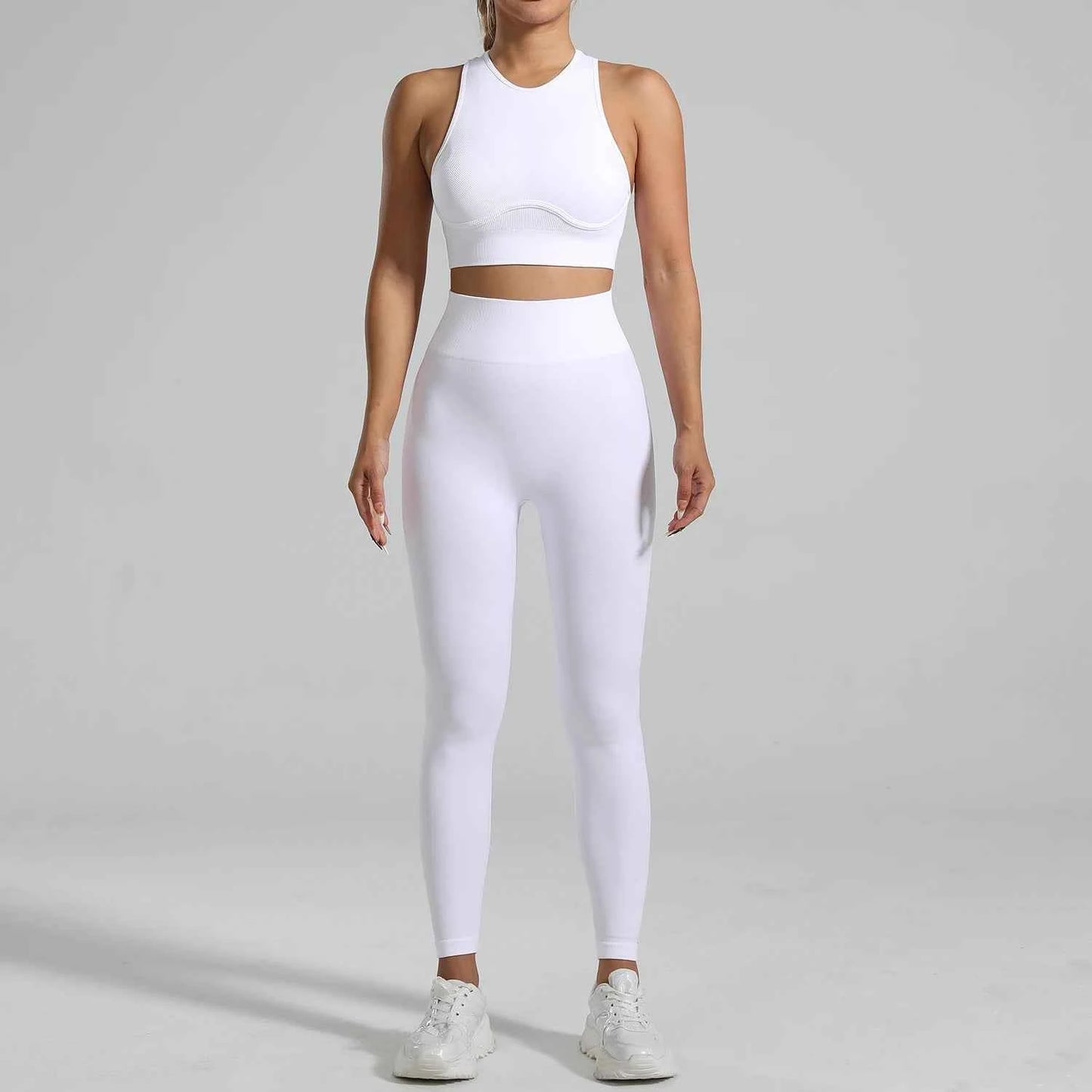 Seamless Ribbed High Waisted Yoga Set