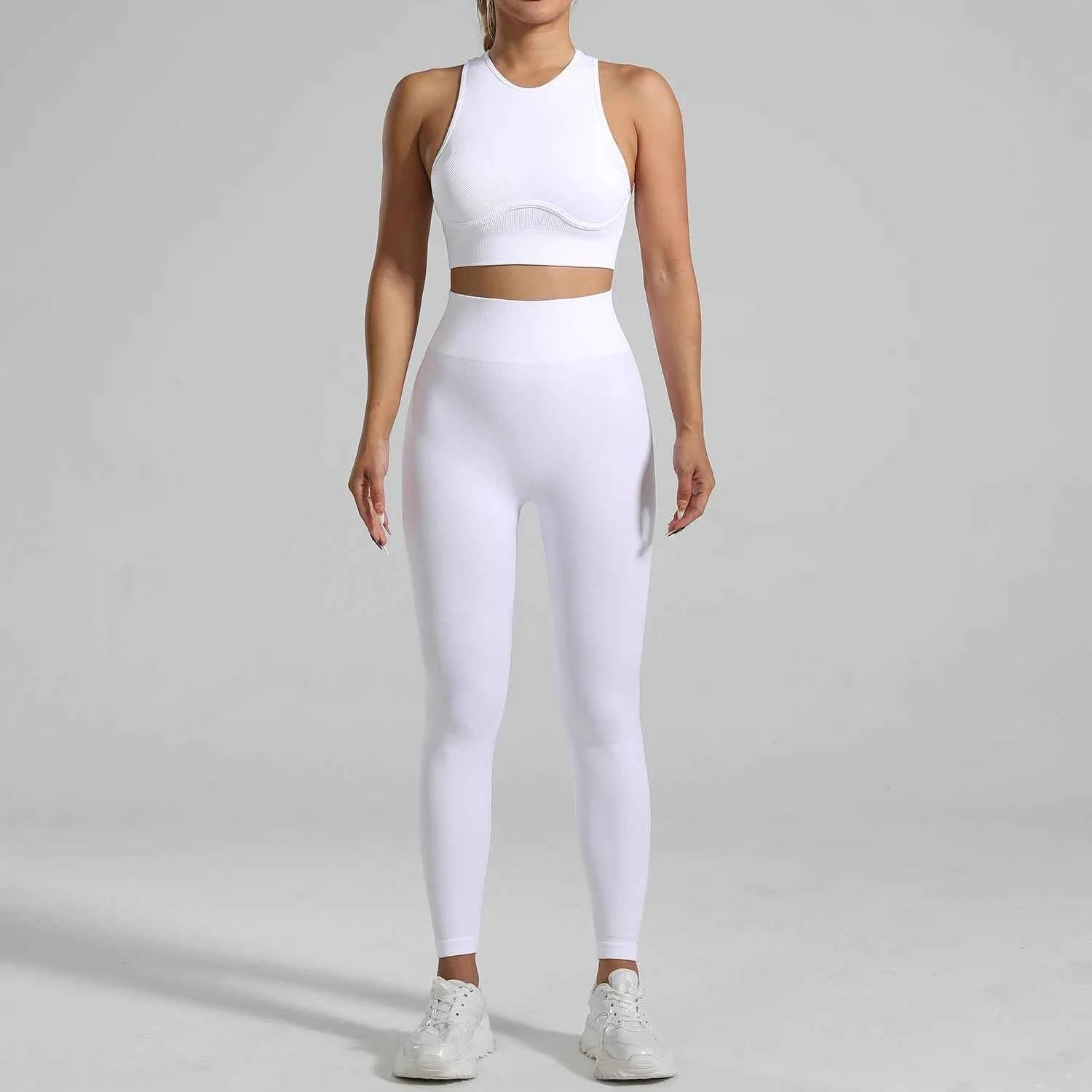 Seamless Ribbed High Waisted Yoga Set
