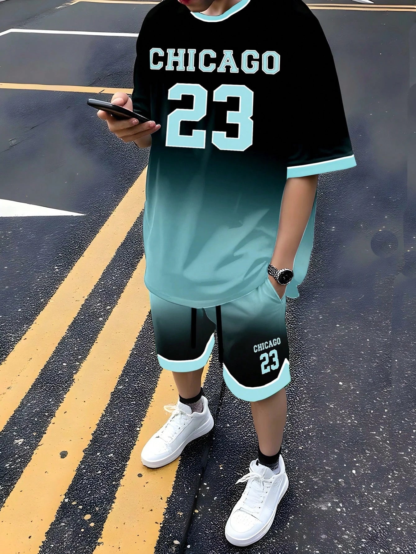 Plus Size Men's Basketball Sports Set - Breathable 2-Piece