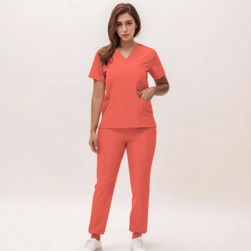 Nurse Uniforms V-neck Scrub Sets Surgical Workwear