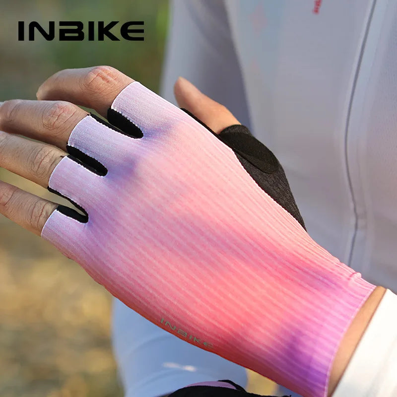 INBIKE Cycling Gloves Half Finger Bicycle Road Bike Gloves Shock Absorption MTB Gloves for Men Women Riding Sport Accessories