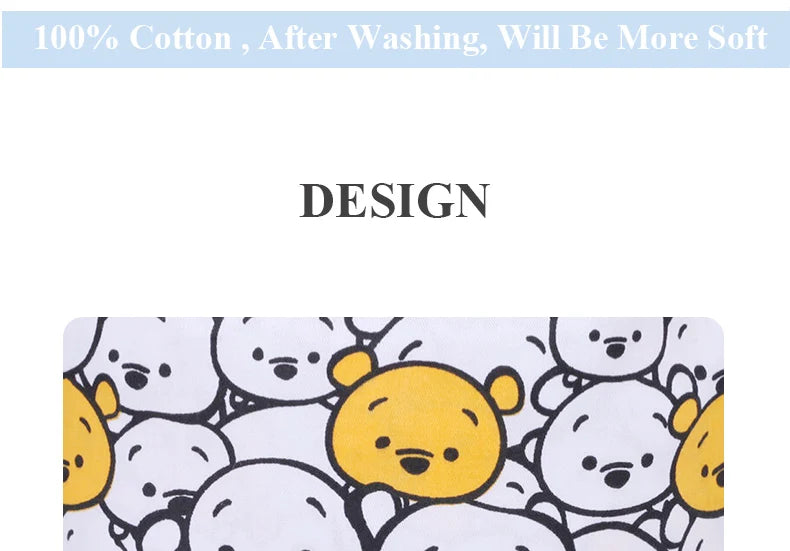Cute Bear Print Surgical Caps for Long Hair