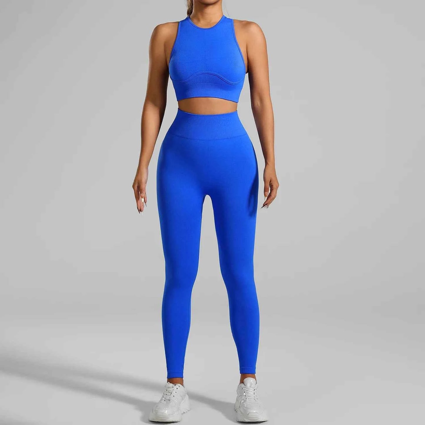 Seamless Ribbed High Waisted Yoga Set