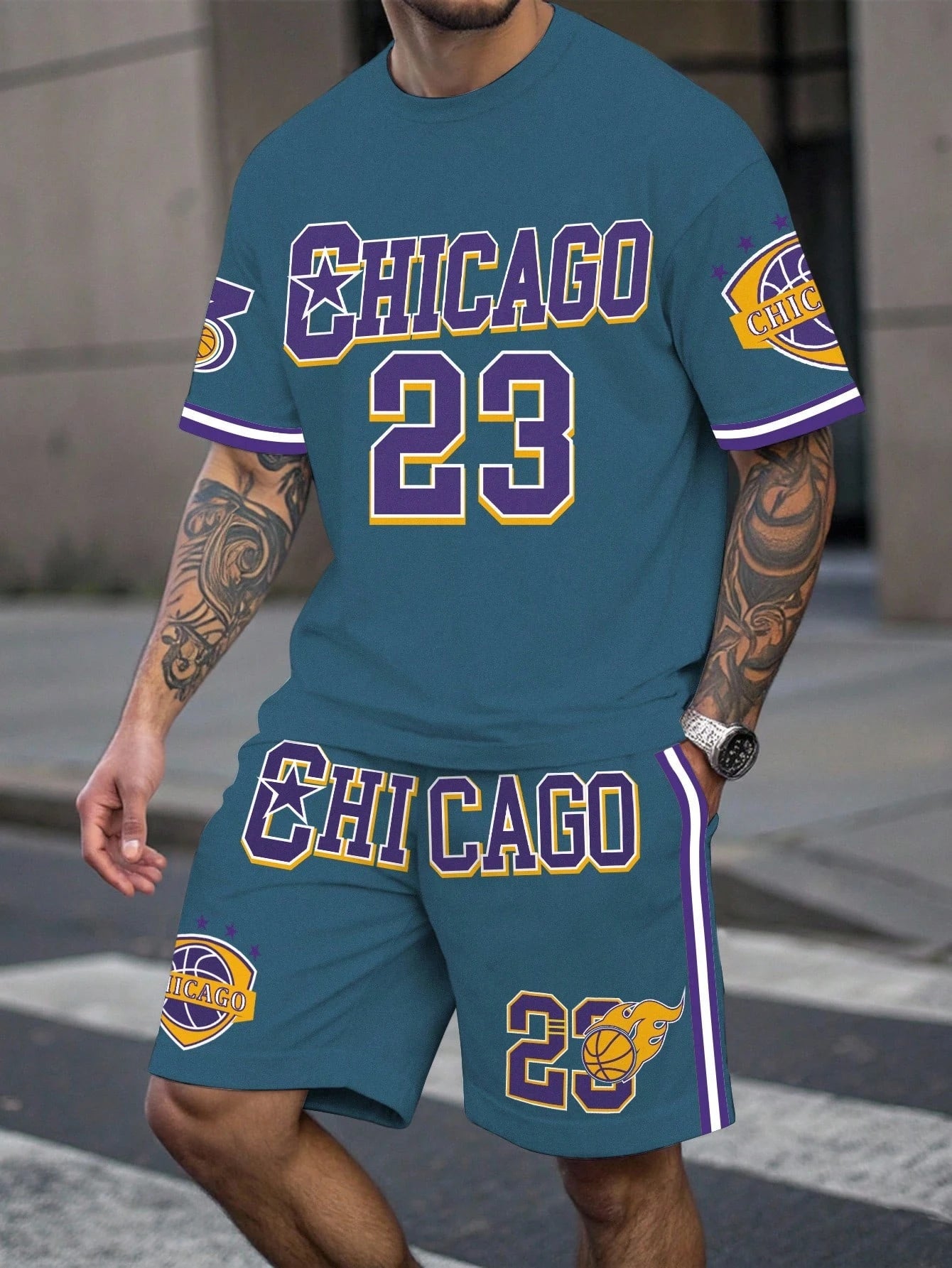 Plus Size Men's Basketball Sports Set - Breathable 2-Piece