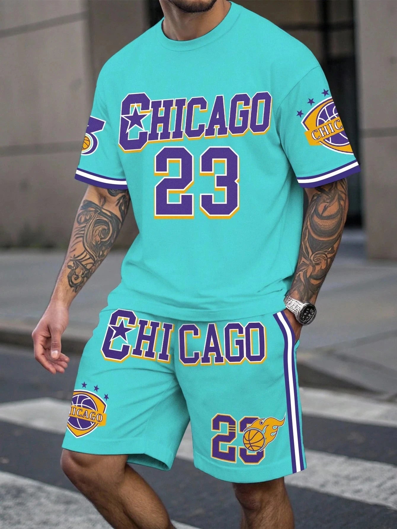 Plus Size Men's Basketball Sports Set - Breathable 2-Piece