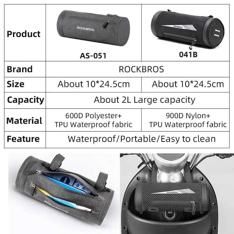 ROCKBROS Bike Front Bag Cycling Waterproof Handlebar Bag