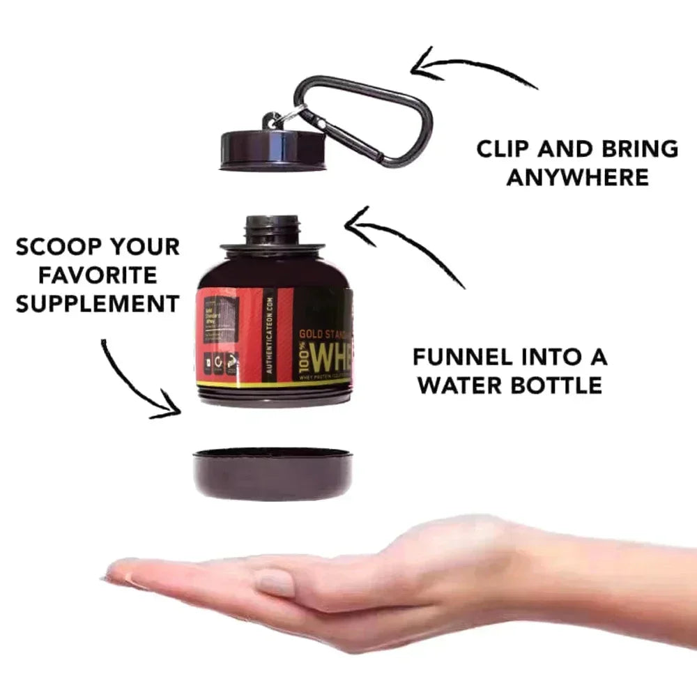 WheyGo: Compact Protein & Health Funnel Keychain