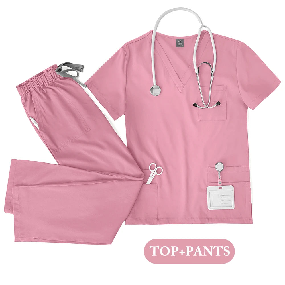 Unisex Medical Uniforms Scrubs Top Pants