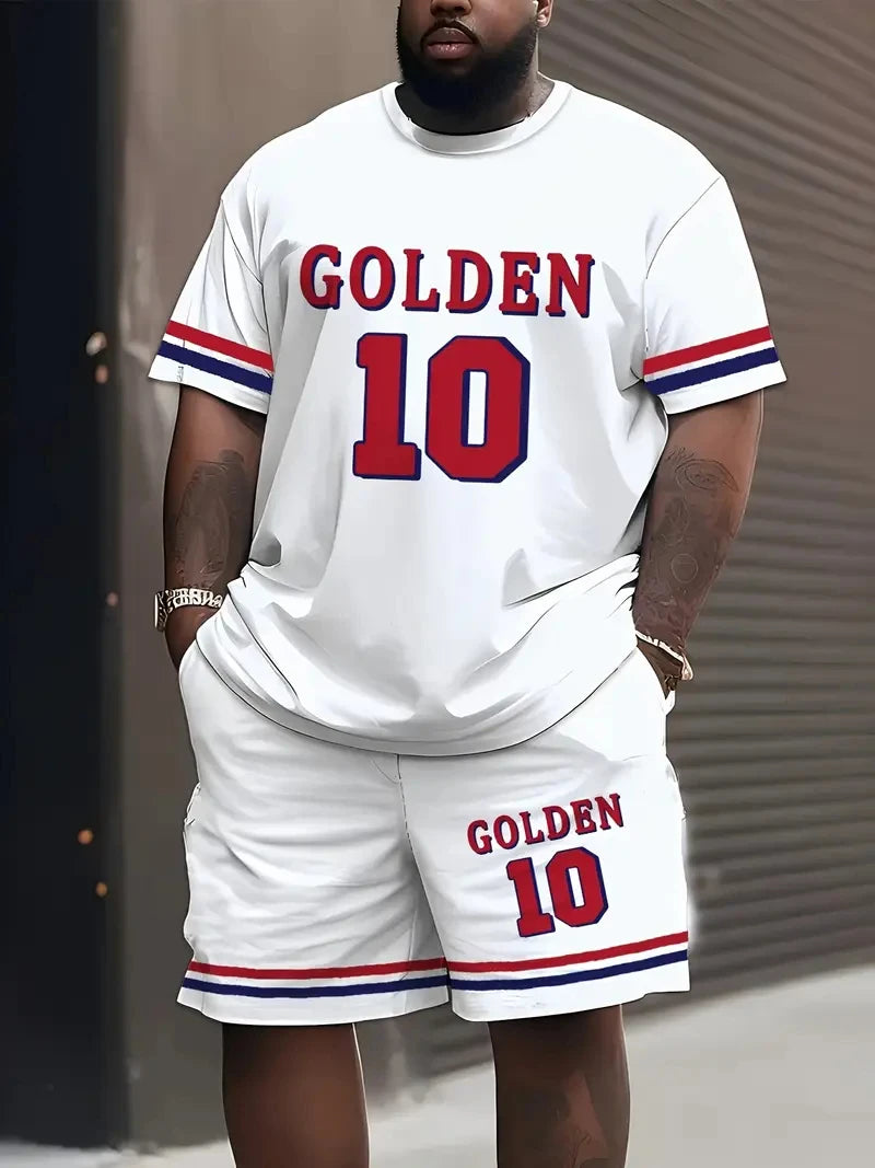 Plus Size Men's Basketball Sports Set - Breathable 2-Piece