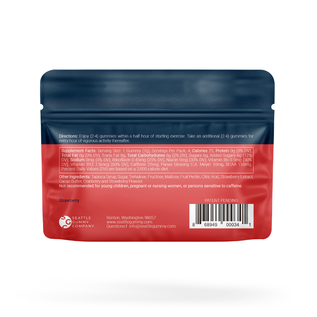 Strawberry Surge: Endurance & Focus Gummies 12-Pack